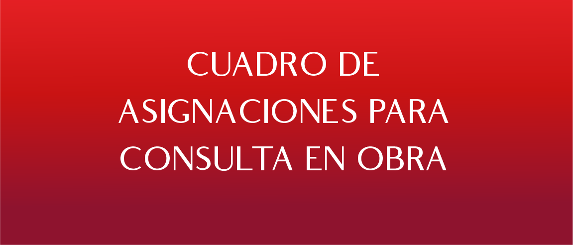 Cuadro de Asignacion Para Consulta en Obra